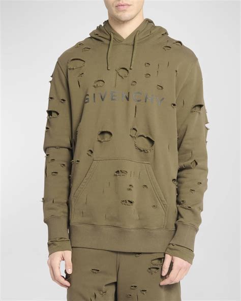 givenchy gray hoodie|givenchy destroyed hoodie.